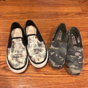 Girls camo 2 pairs shoe bundle lot.
